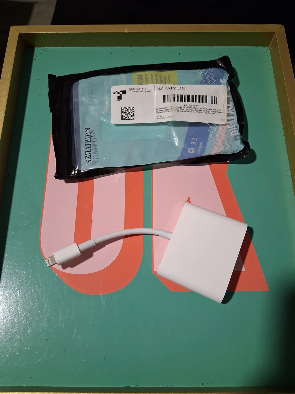 White USB-C to Multi-Card Reader and USB Adapter